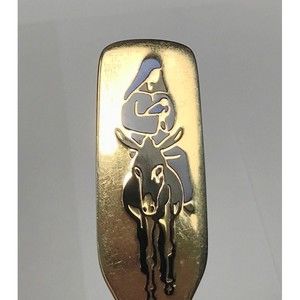 1966 Anton Michelsen Christmas spoon Sterling Silver Enamel Guilloche